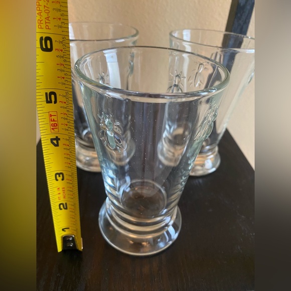 Set of 3 ~ La Rochere Paris Musees Bee 10 oz Footed Clear Glass Tumblers, France - Picture 4 of 4